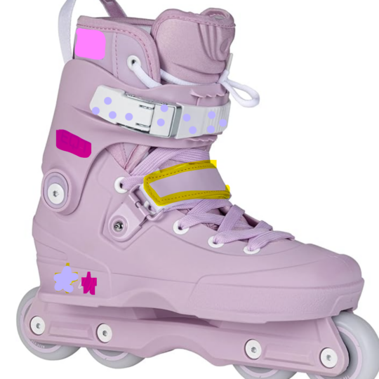 patins agresius de color rosat