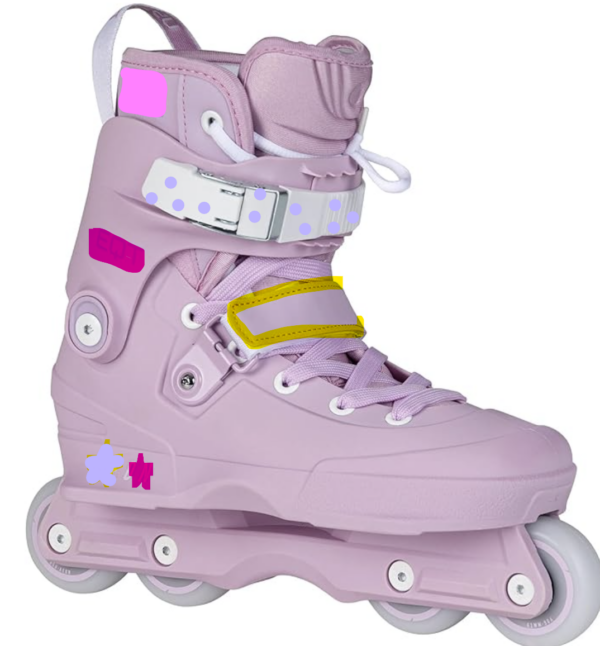 patins agresius de color rosat